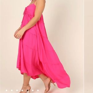 Petal & Pup Faye Hi Lo hot pink dress